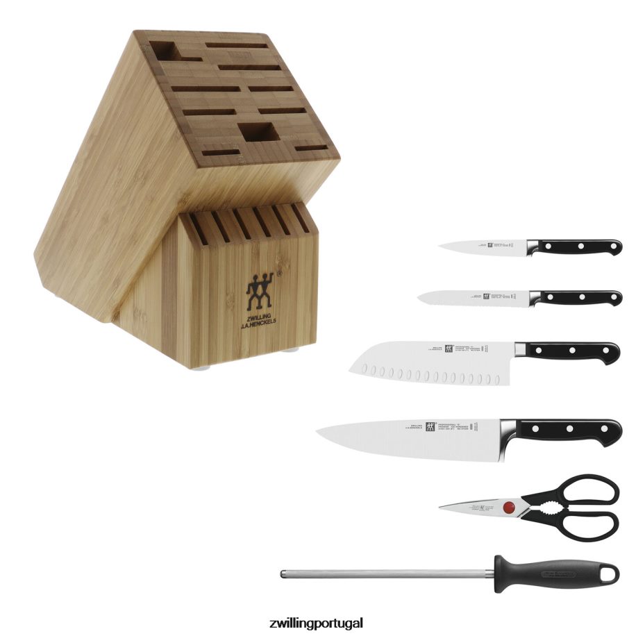 Zwilling talheres 442PVP51 profissional 7 peças, conjunto de bloco de faca, natural
