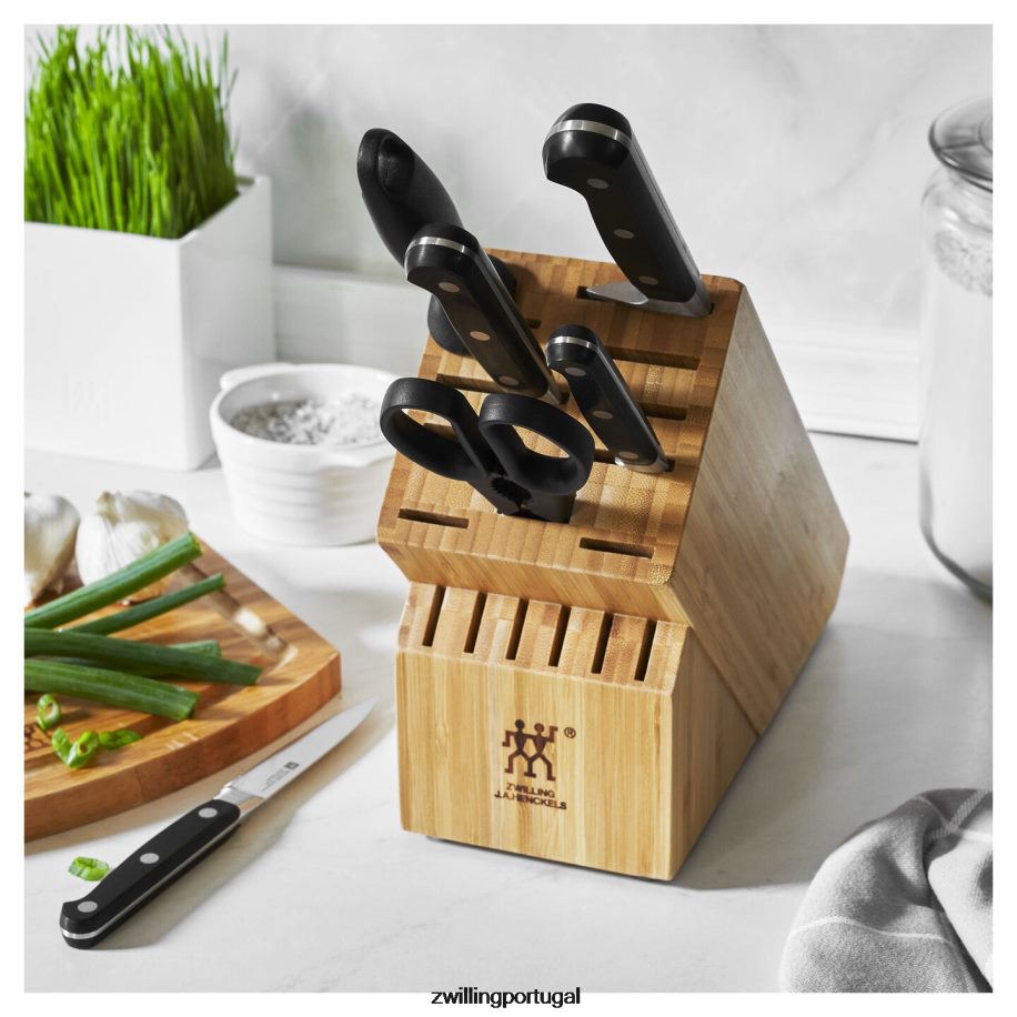 Zwilling talheres 442PVP51 profissional 7 peças, conjunto de bloco de faca, natural