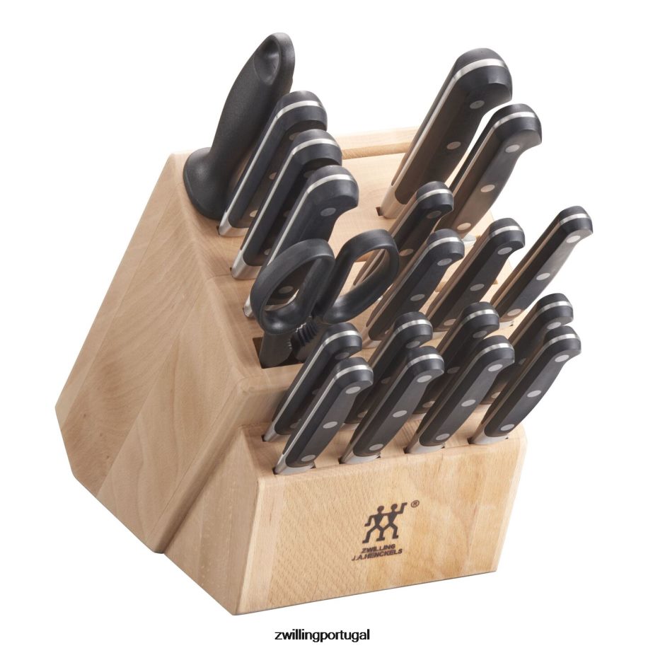 Zwilling talheres 442PVP62 profissional 20 peças, conjunto de bloco de faca, natural