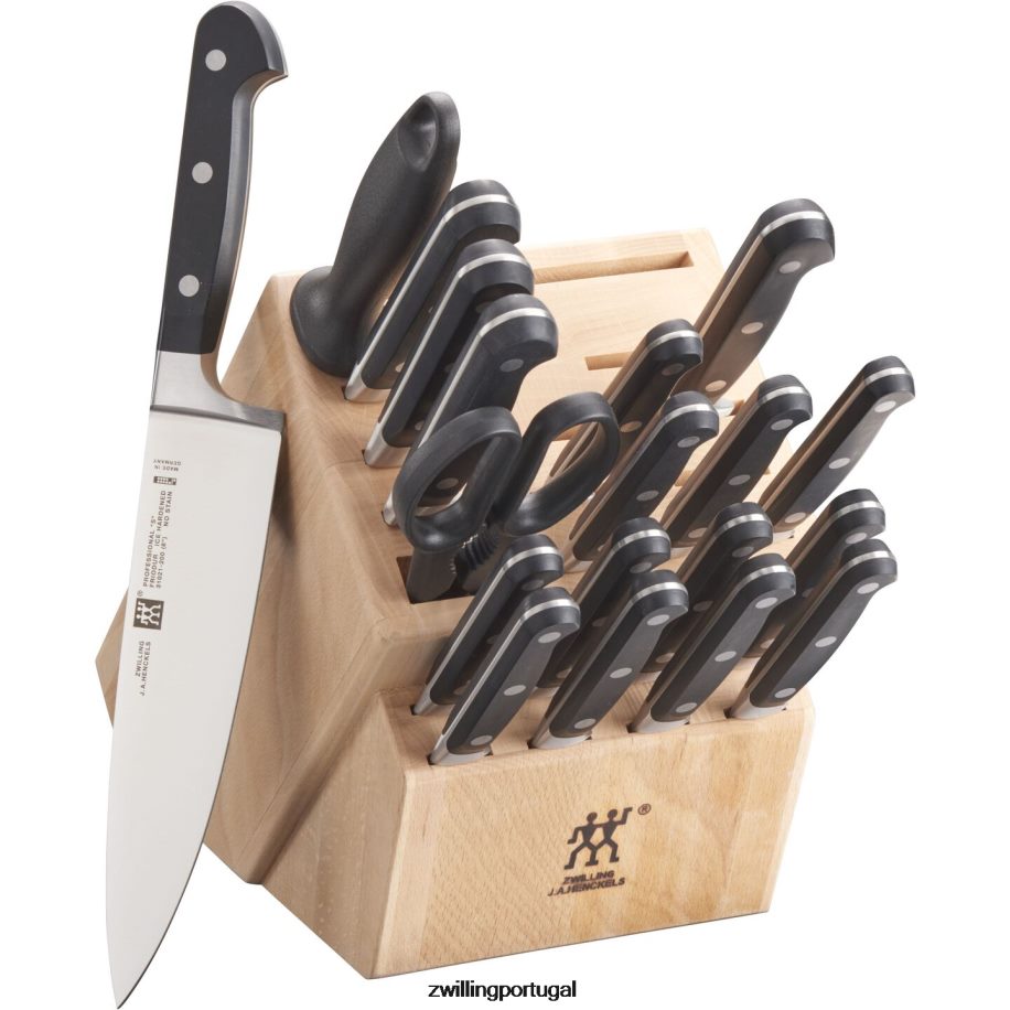 Zwilling talheres 442PVP62 profissional 20 peças, conjunto de bloco de faca, natural