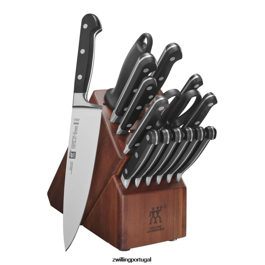 Zwilling talheres 442PVP89 profissional 16 peças, conjunto de bloco de faca, acácia