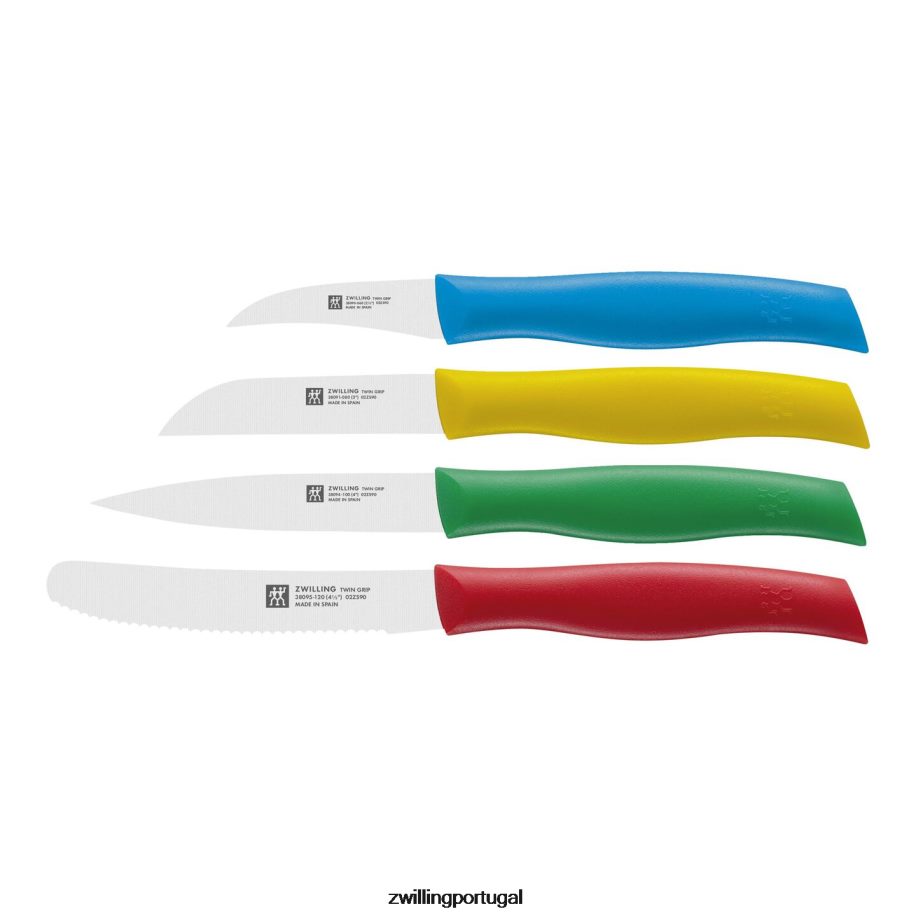 Zwilling talheres 442PVP176 conjunto de facas multicoloridas com punho duplo de 4 peças
