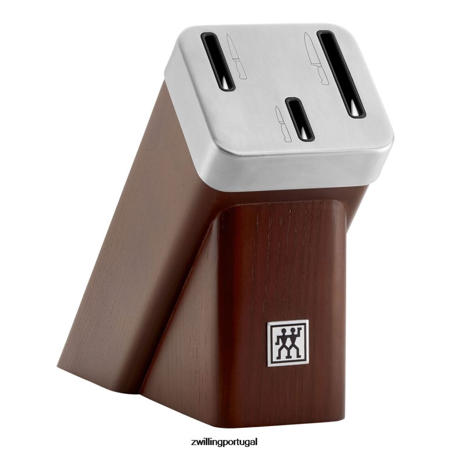 Zwilling talheres 442PVP127 quatro estrelas, 4 peças, conjunto de facas com bloco autoafiável, marrom