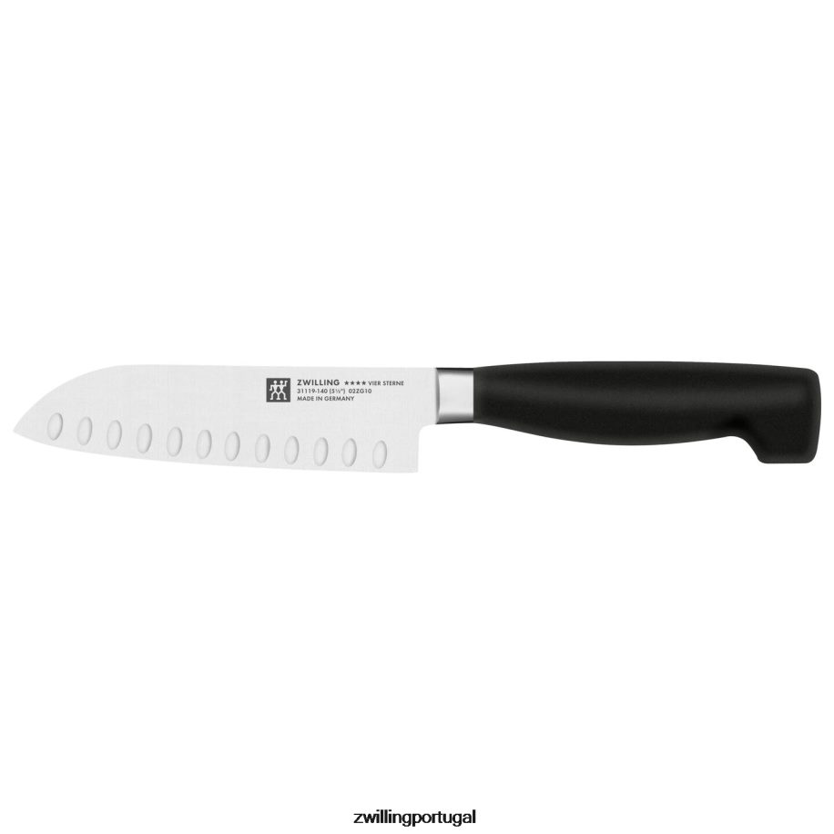 Zwilling talheres 442PVP168 faca santoku de quatro estrelas de 5,5 polegadas com borda oca