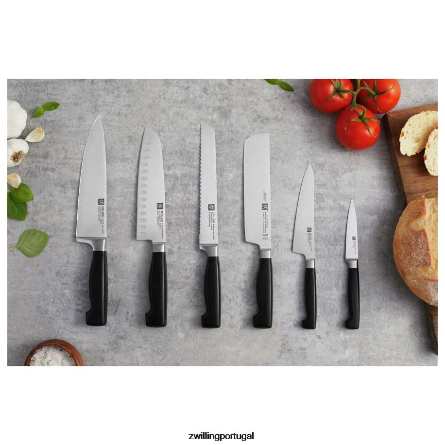 Zwilling talheres 442PVP174 faca de preparação quatro estrelas de 5,5 polegadas, fio fino