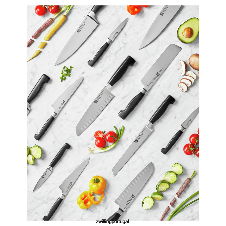 Zwilling talheres 442PVP174 faca de preparação quatro estrelas de 5,5 polegadas, fio fino