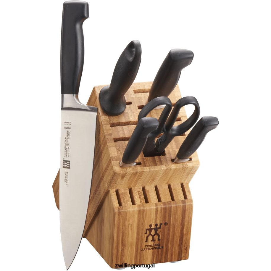 Zwilling talheres 442PVP199 quatro estrelas, 7 peças, conjunto de bloco de faca