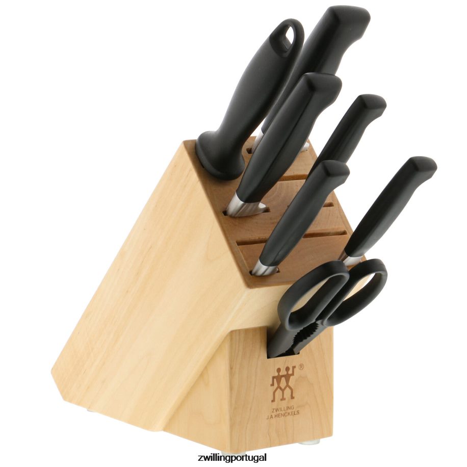 Zwilling talheres 442PVP2 quatro estrelas, 8 peças, conjunto de bloco de faca, natural