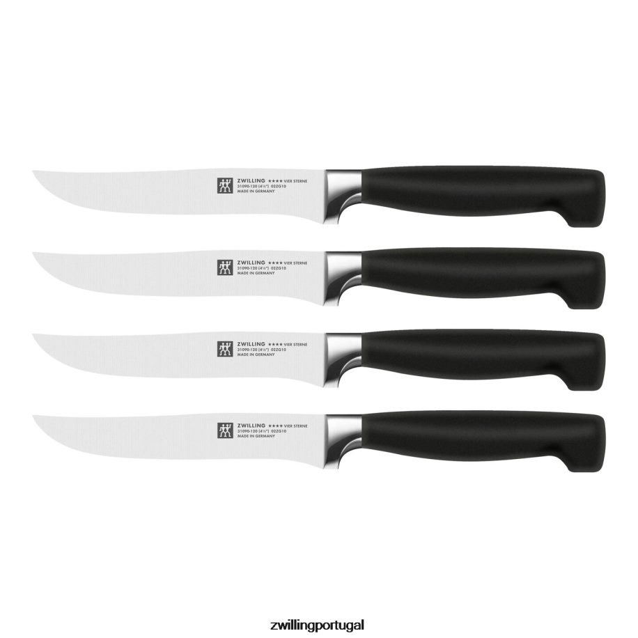 Zwilling talheres 442PVP369 quatro estrelas, 12 peças, conjunto de bloco de faca, nogueira