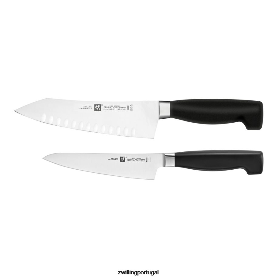 Zwilling talheres 442PVP67 conjunto de facas quatro estrelas, 2 peças, "rock & chop"