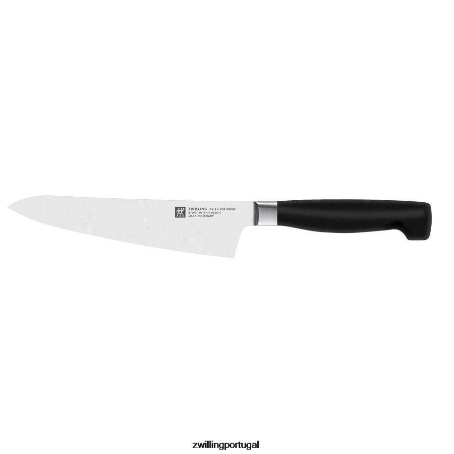 Zwilling talheres 442PVP8 conjunto de bloco de faca autoafiável quatro estrelas, 7 peças, preto prateado