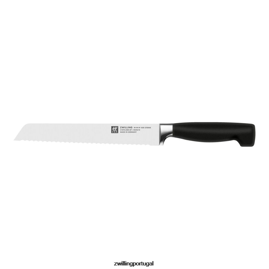 Zwilling talheres 442PVP8 conjunto de bloco de faca autoafiável quatro estrelas, 7 peças, preto prateado