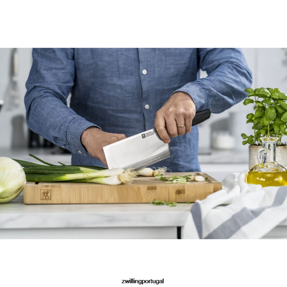 Zwilling talheres 442PVP215 all * star de 7 polegadas, faca de chef chinês, preto fosco