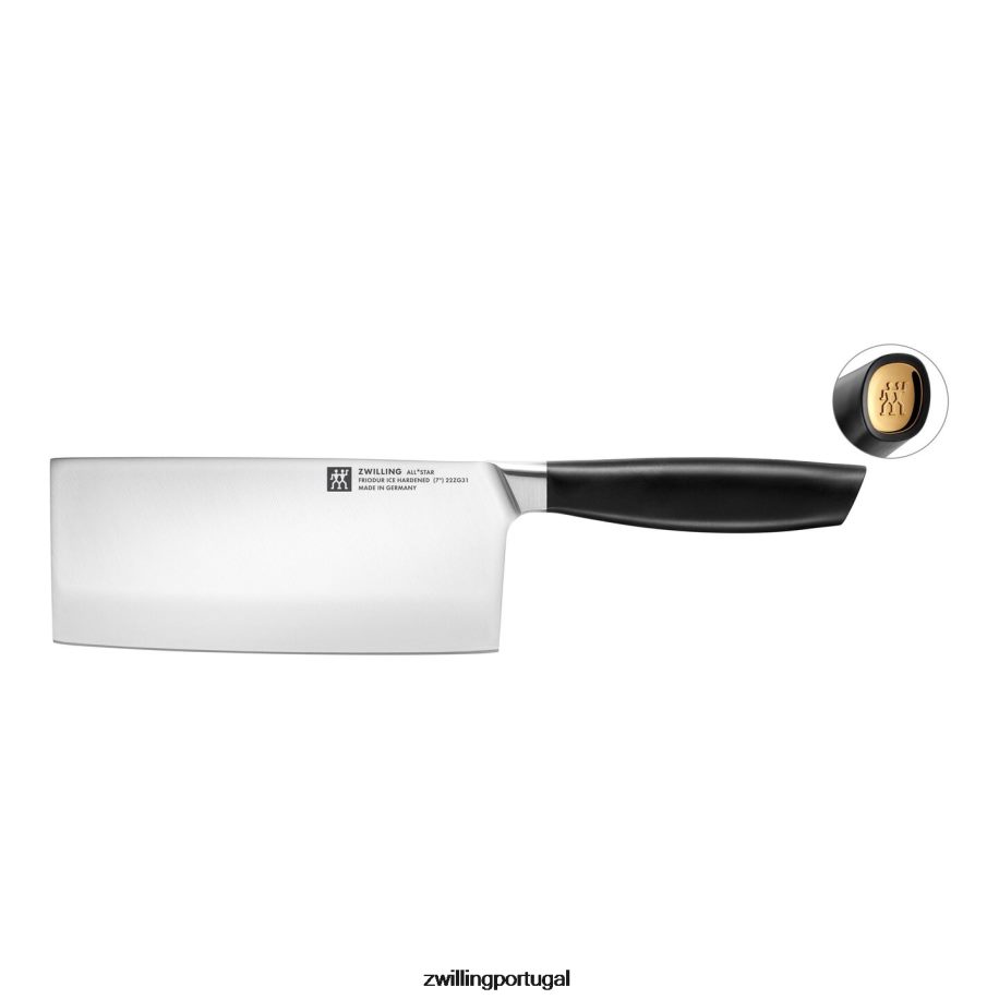 Zwilling talheres 442PVP216 all * star de 7 polegadas, faca de chef chinês, ouro