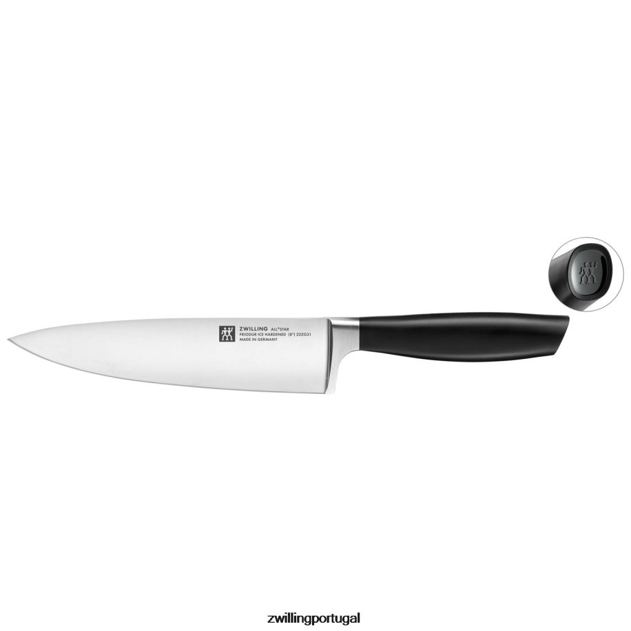 Zwilling talheres 442PVP290 all * star de 8 polegadas, faca de chef, preto fosco