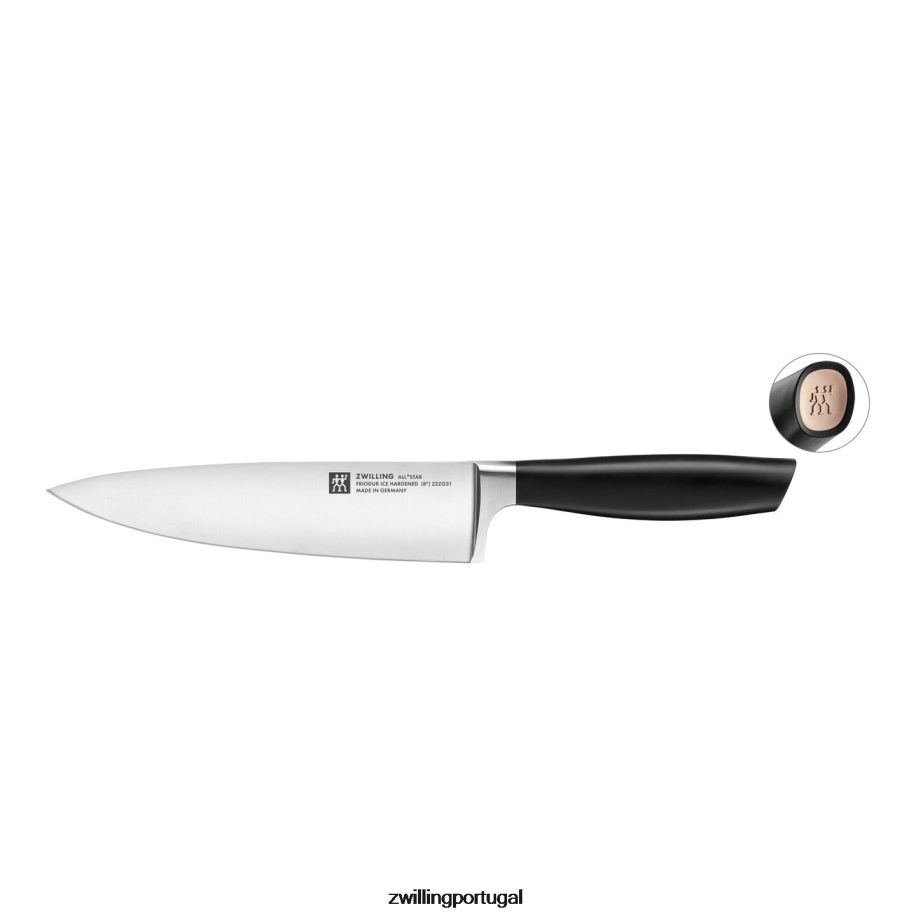 Zwilling talheres 442PVP293 all * star de 8 polegadas, faca de chef, ouro rosa