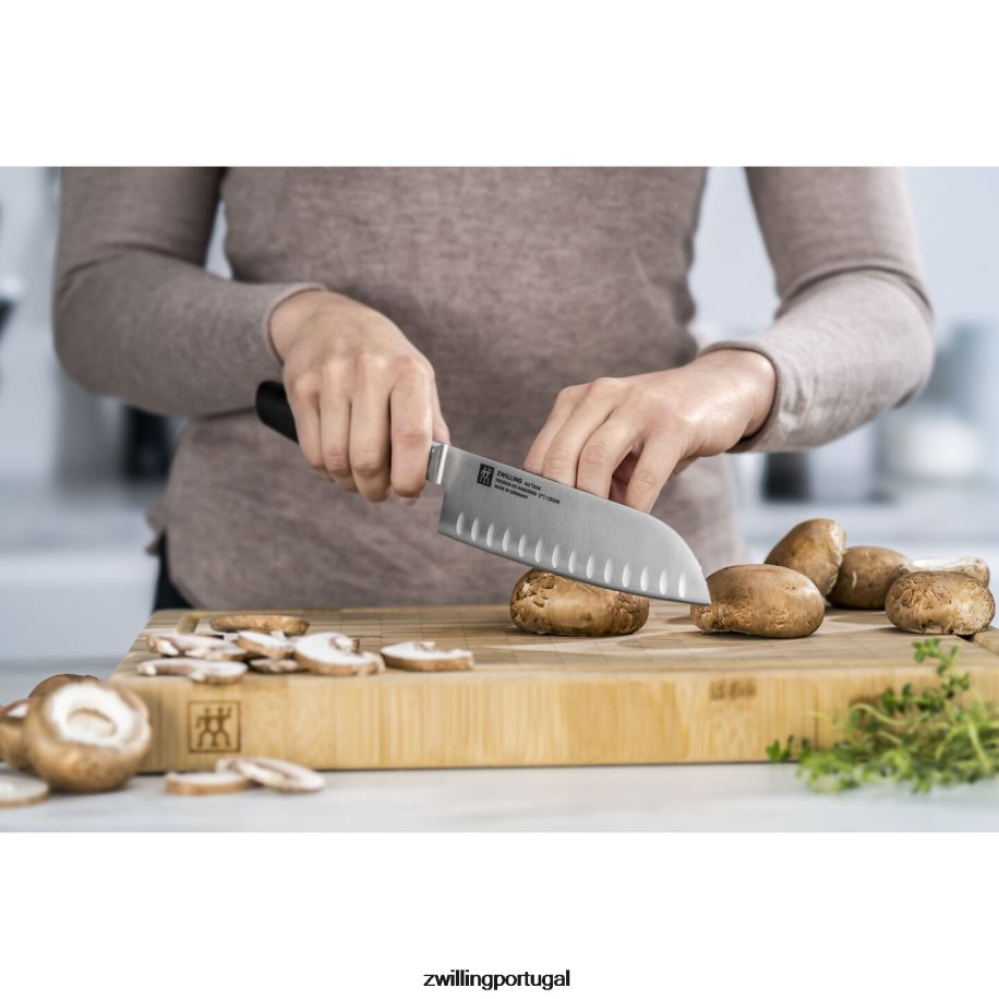 Zwilling talheres 442PVP313 all * star de 7 polegadas, santoku, preto fosco