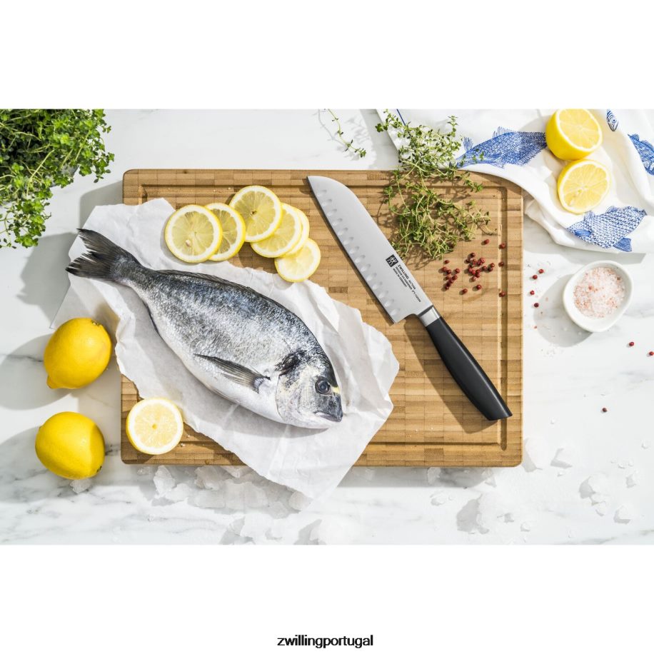 Zwilling talheres 442PVP315 all * star de 7 polegadas, santoku, ouro fosco