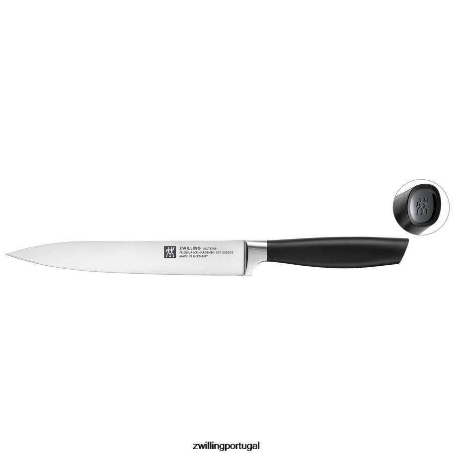 Zwilling talheres 442PVP327 all * star de 8 polegadas, faca de trinchar, preto fosco