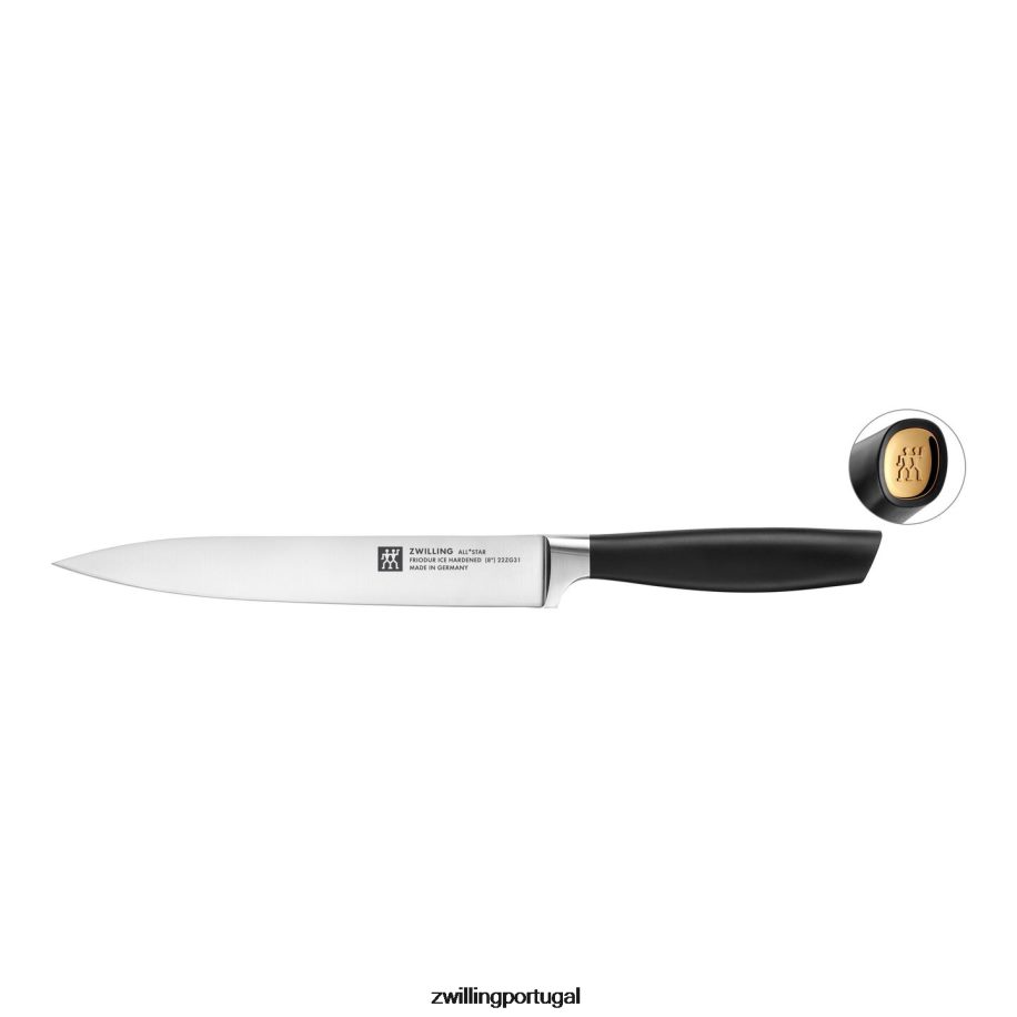 Zwilling talheres 442PVP328 all * star de 8 polegadas, faca de trinchar, ouro
