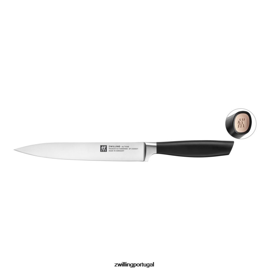 Zwilling talheres 442PVP330 all * star de 8 polegadas, faca de trinchar, ouro rosa