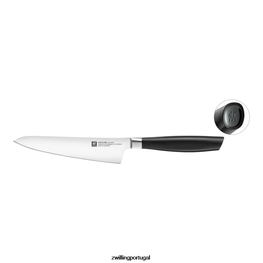 Zwilling talheres 442PVP347 all * star de 5,5 polegadas, faca de chef compacta, preto fosco