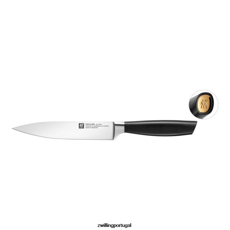 Zwilling talheres 442PVP355 all * star 6,5 polegadas, faca de trinchar, ouro