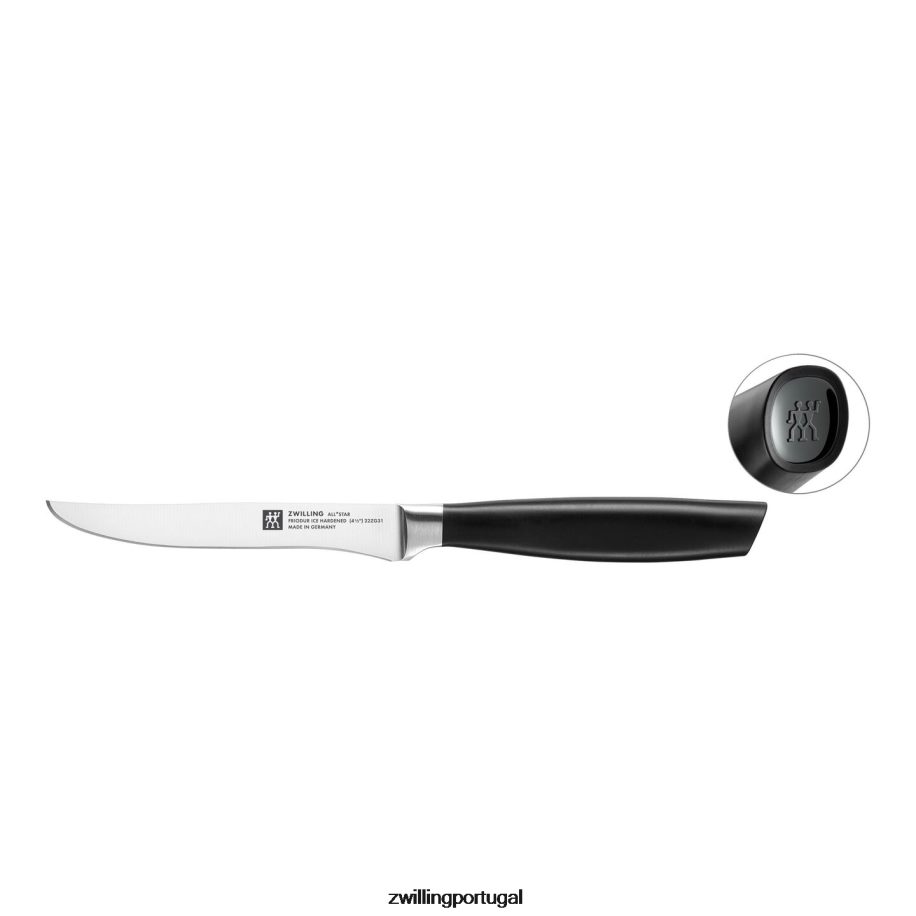 Zwilling talheres 442PVP440 all * star 4,5 polegadas, faca de bife, preto fosco