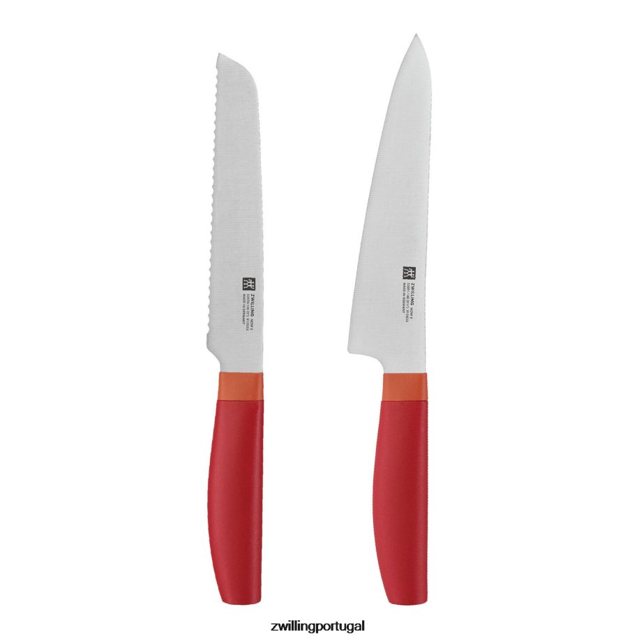 Zwilling talheres 442PVP135 agora com 2 peças, z agora com conjunto completo, vermelho