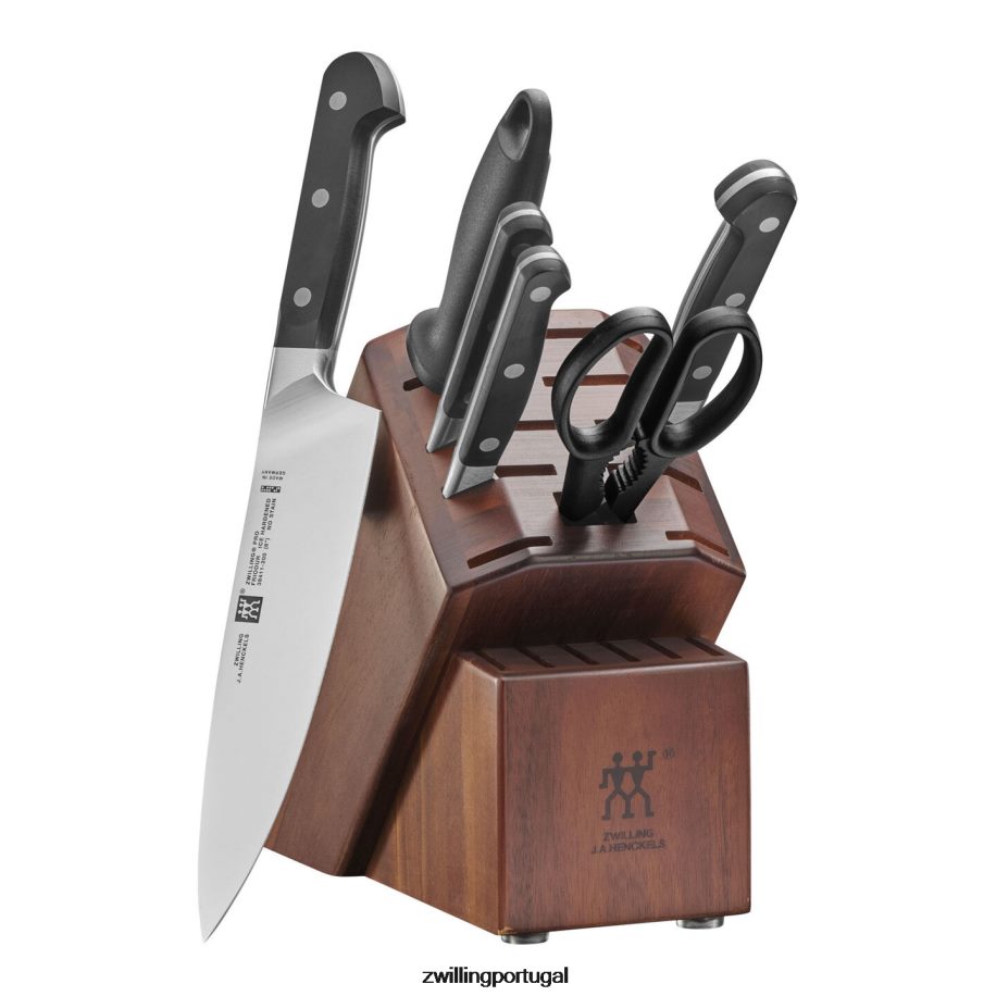 Zwilling talheres 442PVP133 pro 7 peças, conjunto de bloco de faca