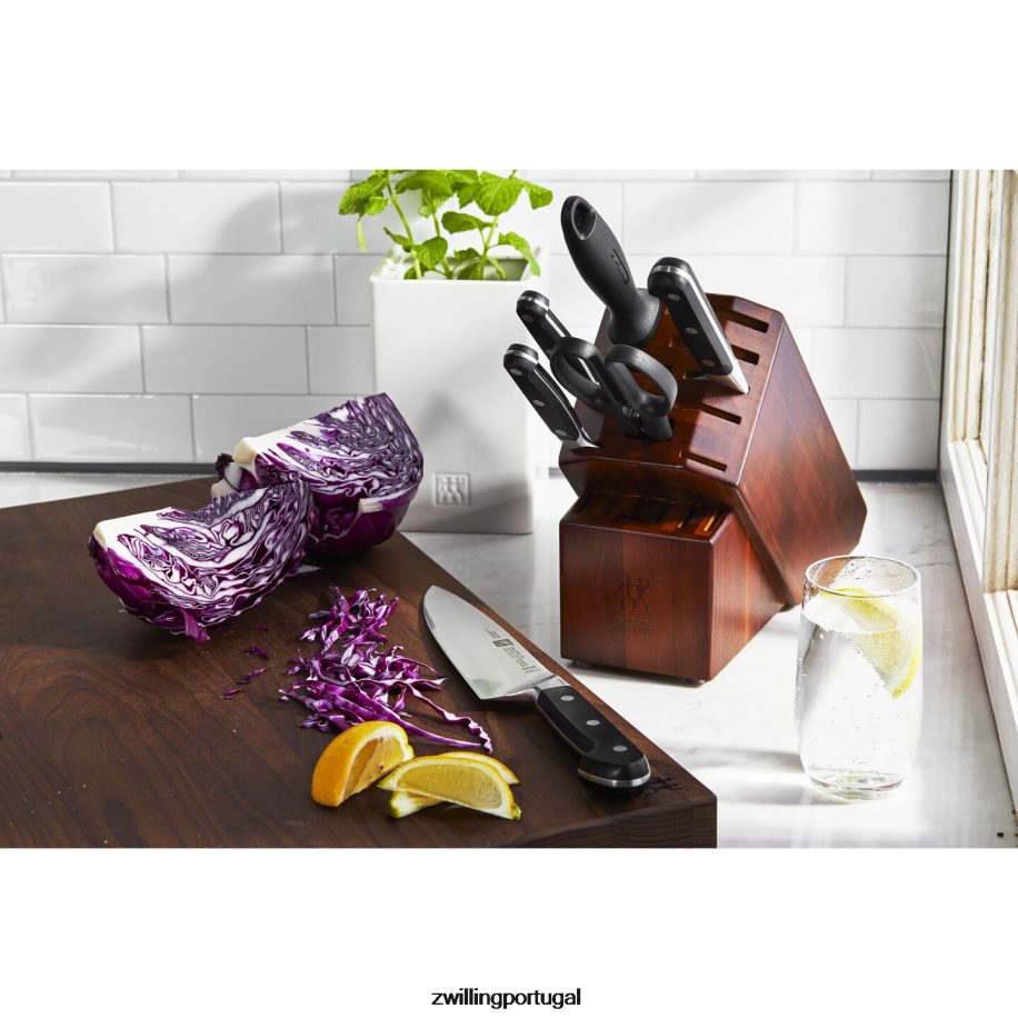 Zwilling talheres 442PVP133 pro 7 peças, conjunto de bloco de faca