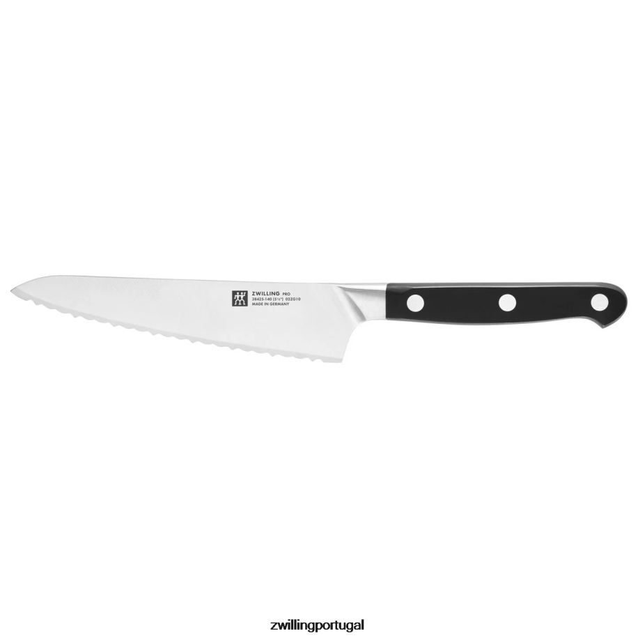 Zwilling talheres 442PVP163 faca de preparação profissional de 5,5 polegadas, borda serrilhada invertida