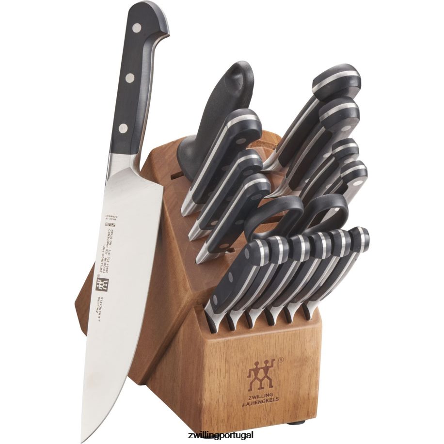 Zwilling talheres 442PVP202 pro 17 peças, conjunto de bloco de faca, natural