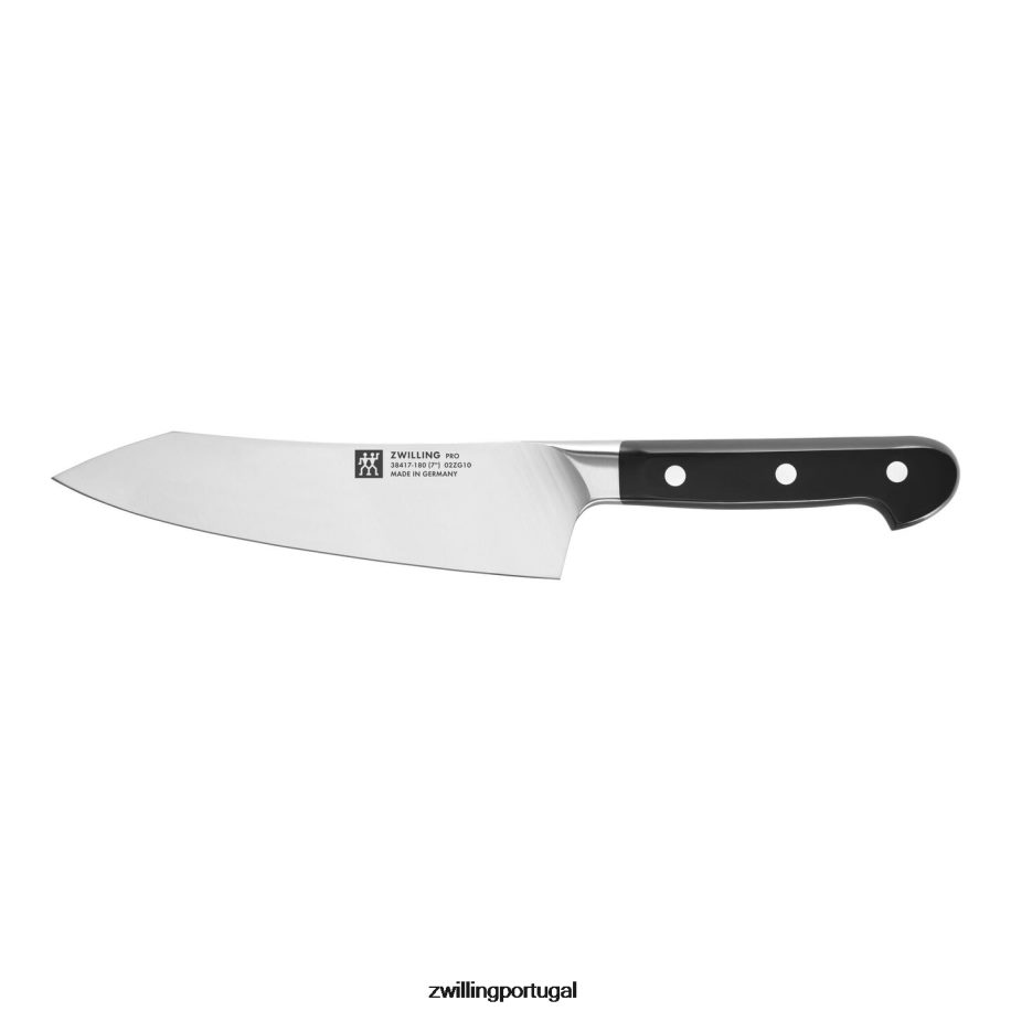 Zwilling talheres 442PVP206 santoku de balanço profissional de 7 polegadas, borda fina