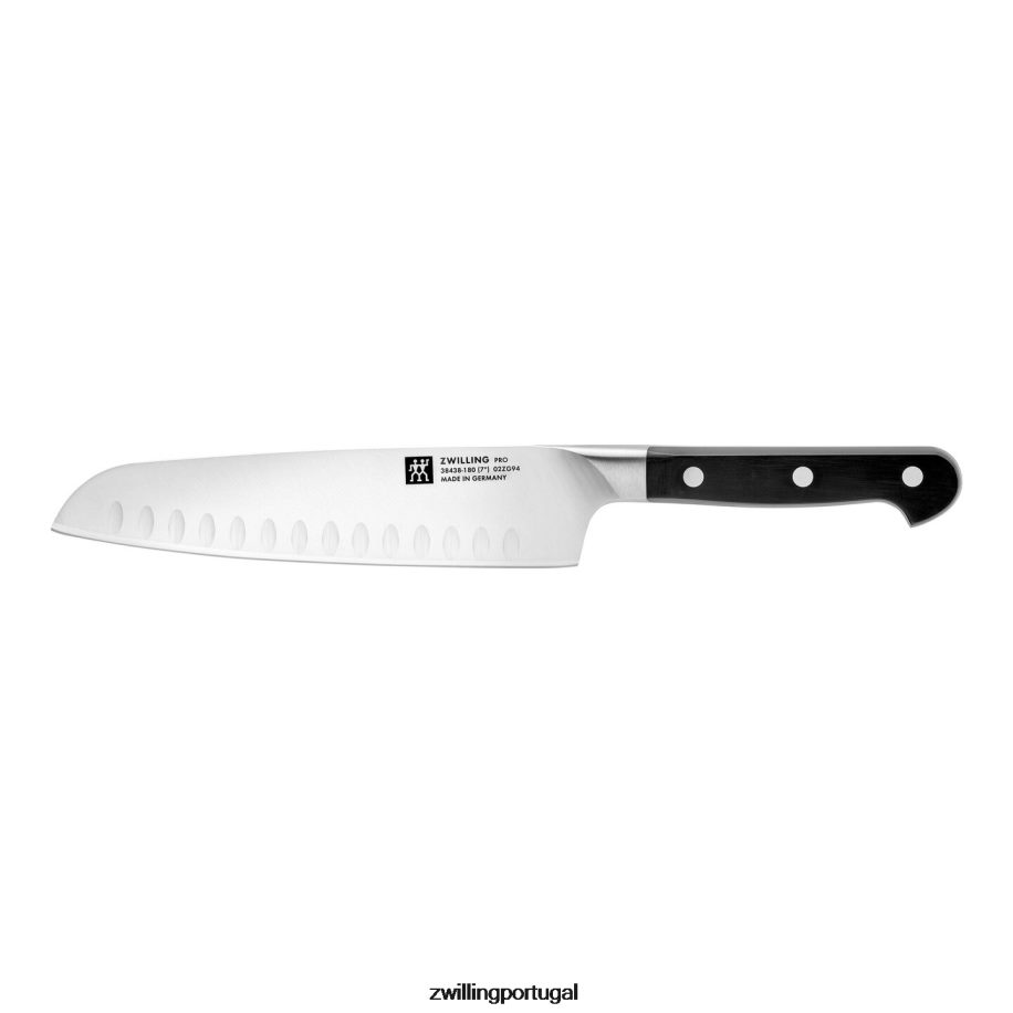 Zwilling talheres 442PVP276 faca santoku fina profissional de 7 polegadas com borda oca