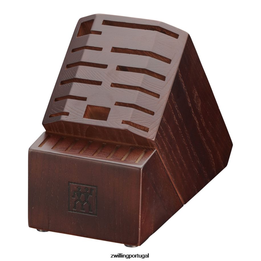 Zwilling talheres 442PVP383 cinza de armazenamento, cinza, bloco de faca profissional vazio com mancha de noz