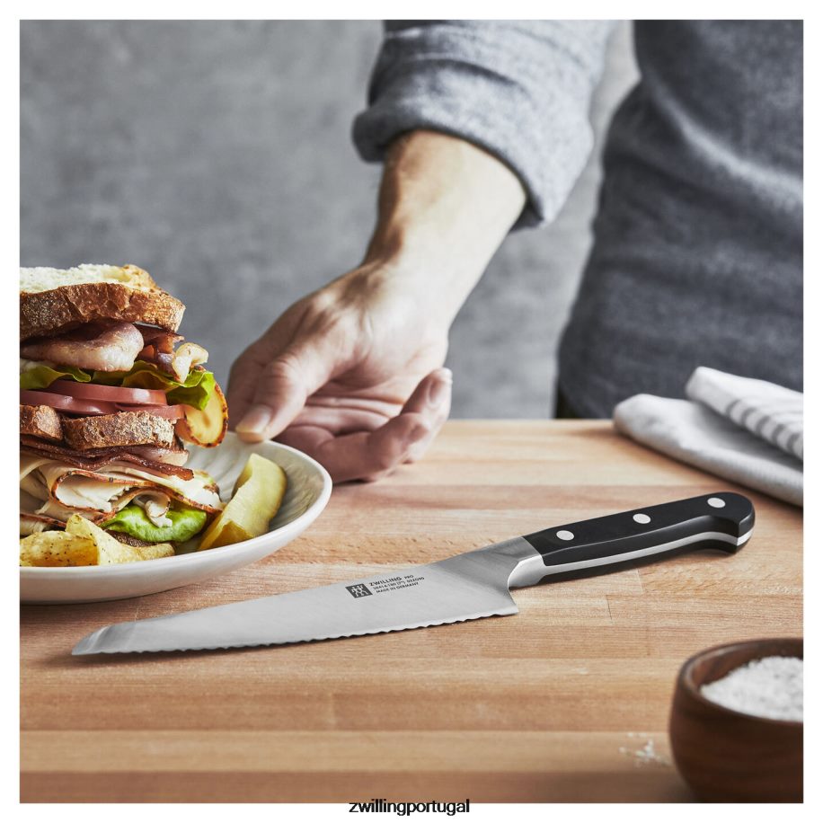 Zwilling talheres 442PVP387 faca de pão deli profissional de 7 polegadas, borda serrilhada