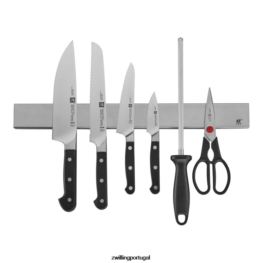 Zwilling talheres 442PVP40 pro 7 peças, conjunto com barra de faca magnética inoxidável de 17,5"