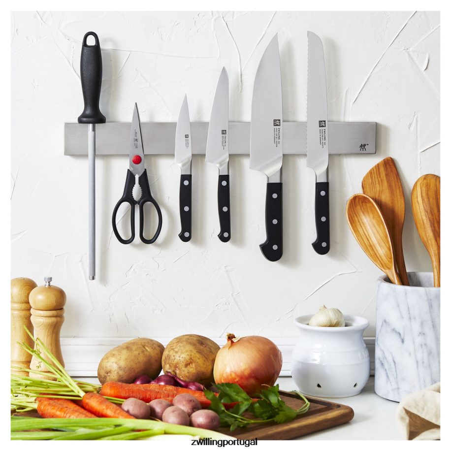 Zwilling talheres 442PVP40 pro 7 peças, conjunto com barra de faca magnética inoxidável de 17,5\"