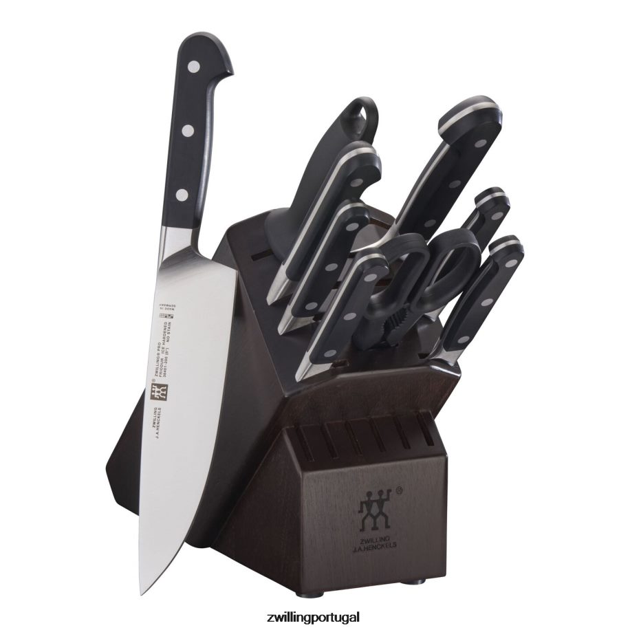 Zwilling talheres 442PVP44 pro 10 peças, conjunto de bloco de faca, nogueira